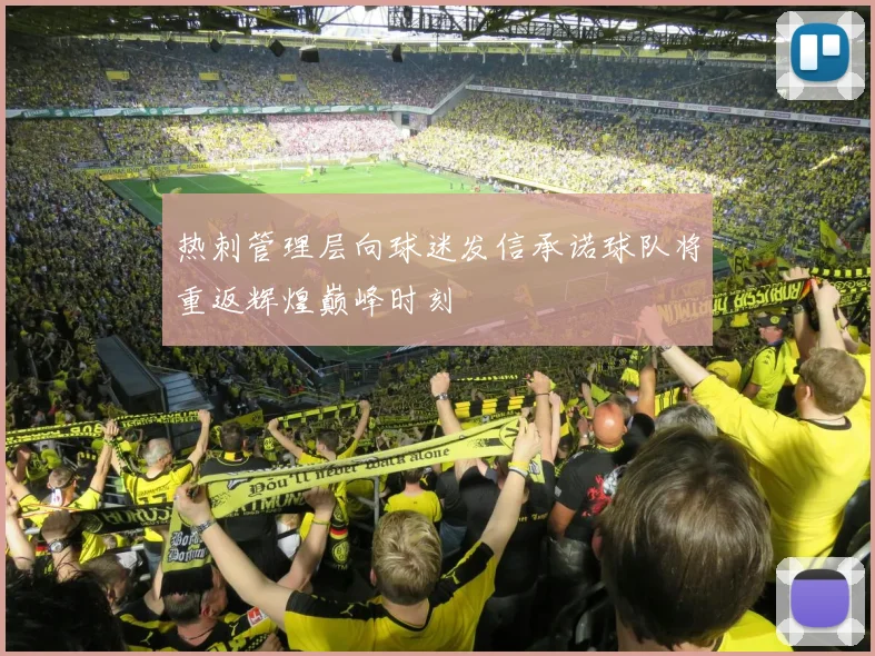 热刺管理层向球迷发信承诺球队将重返辉煌巅峰时刻